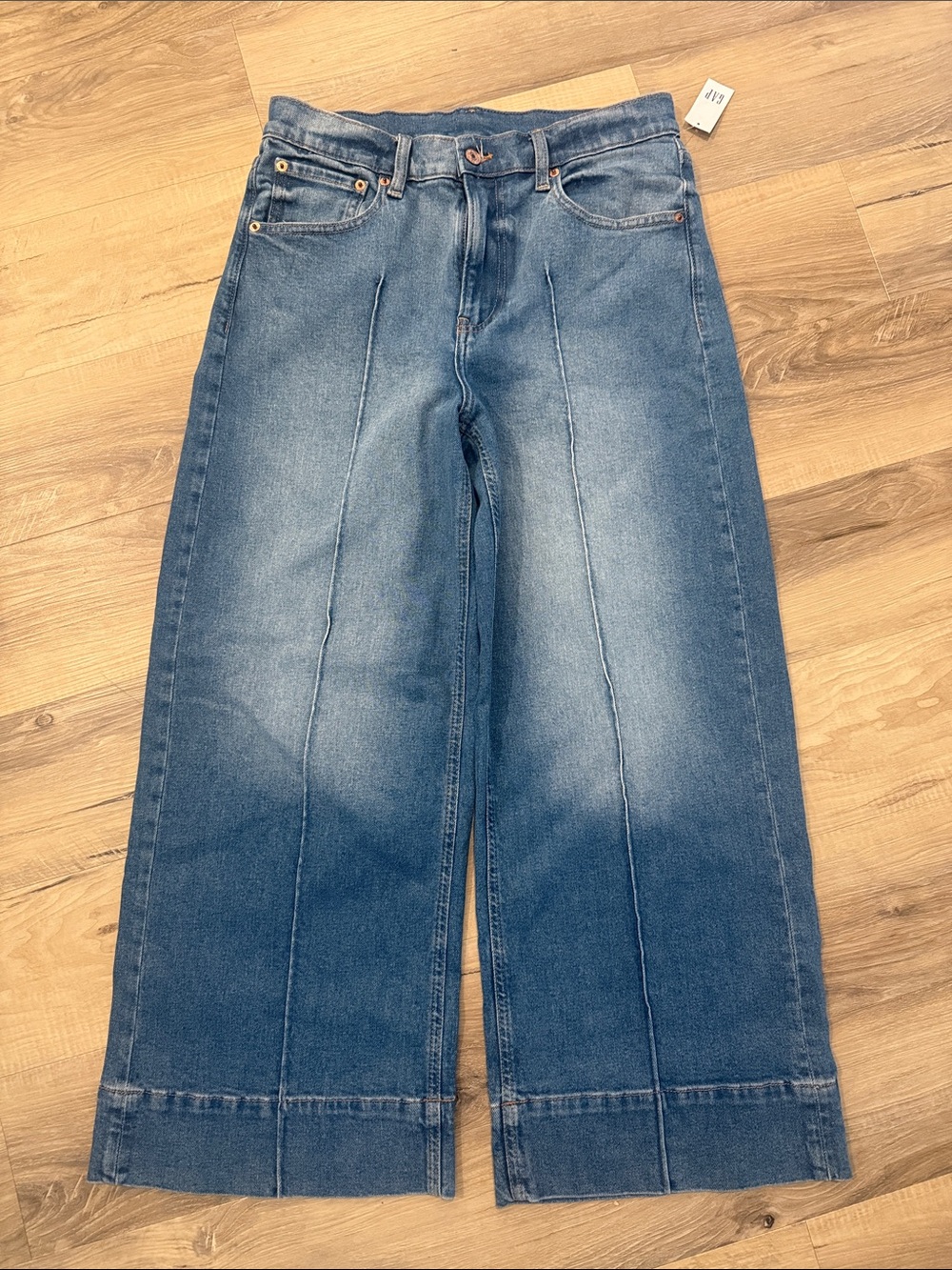 NWT GAP High Rise Stride Ankle Wide Leg Jeans 29/8 Medium Wash